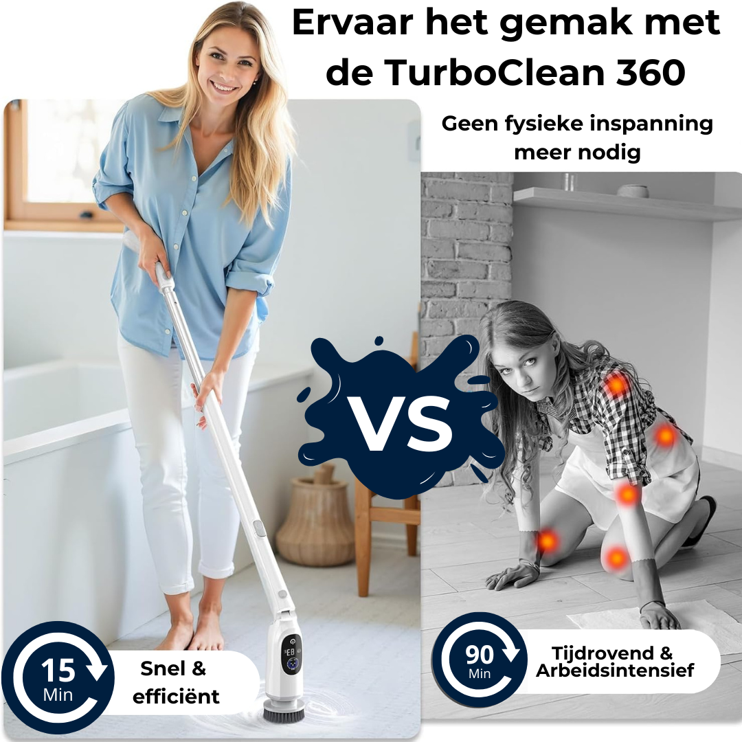 TurboClean 360 - Verwijder moeiteloos de hardnekkigste vlekken en vuil binnen seconden